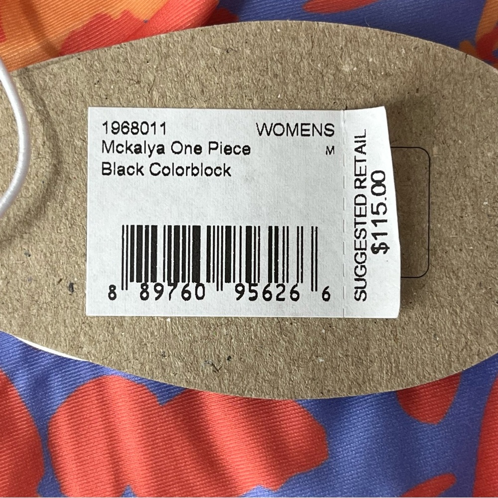 PRANA NWT MCKAYLA ONE PIECE SWIMSUIT IN BLACK COLORBLOCK MORNING GLORY MED LARGE - Picture 7 of 15